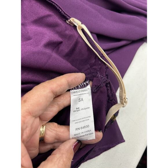 Weissman Dance Costume Adult Small Purple Plum Bling Asymmetrical Style 7648‎ - Picture 11 of 13